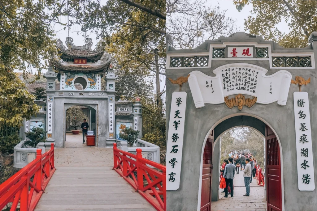Ngoc Son Temple bridge and entrance