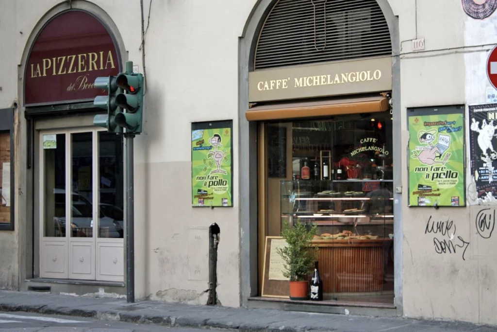 Caffe Michelangiolo, front of cafe in Florence