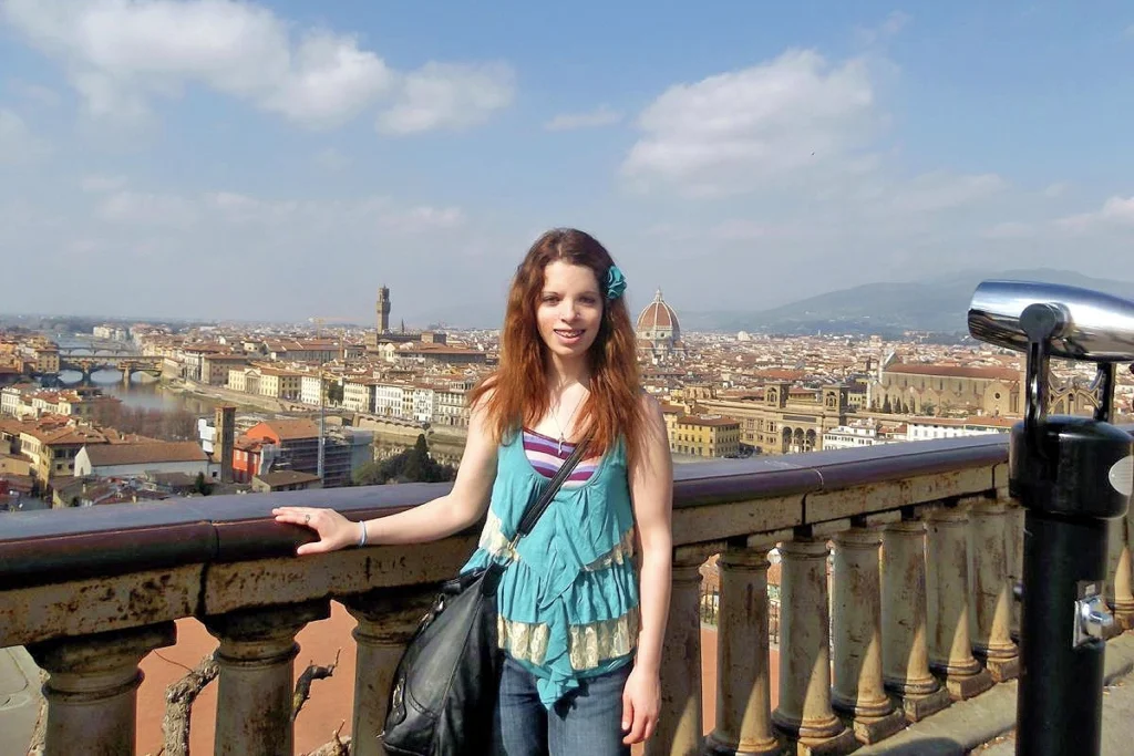 Me at the Piazzale Michelangelo viewpoint in Florence.