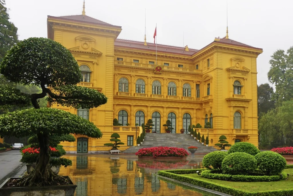 The Presidential Palace exterior in Hanoi